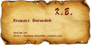 Knausz Benedek névjegykártya